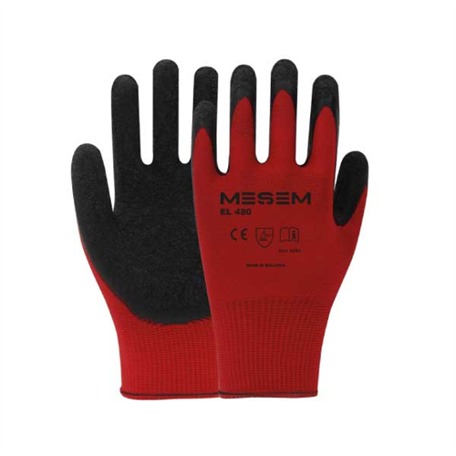 MEŞEM KIRMIZI LATEX ELDİVEN 1/2 / 12